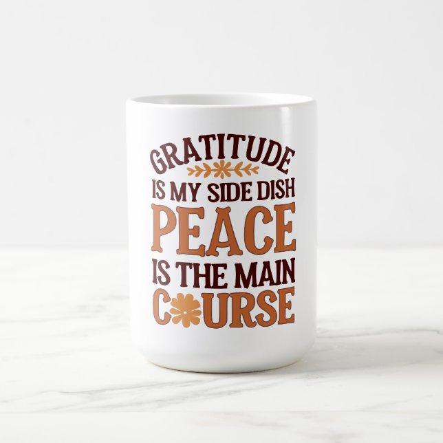 Taza De Café Gratitud y Paz Mug - Personalizable (Centro)