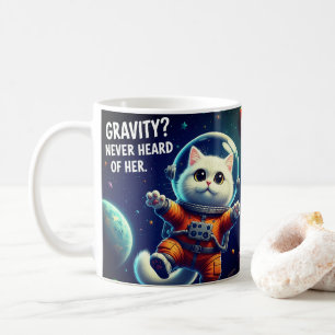 Taza De Café ¿Gravedad? Nunca Ha Oído Hablar de Ella. Gato Espa