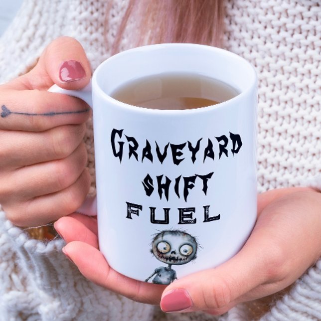 Taza De Café Graveyard Shift Combustible White Halloween Café M (Subido por el creador)