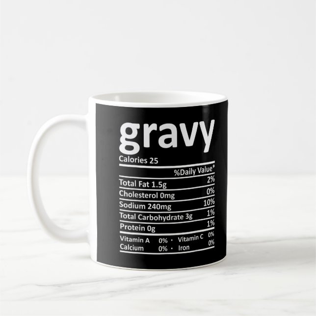 Taza De Café Gravy-Nutrición Acción de Gracias Costume Alimento (Izquierda)
