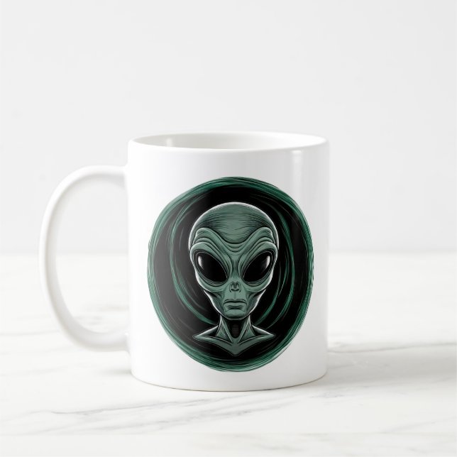 Taza De Café Gray Alien Head (Izquierda)