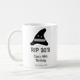 Taza De Café Gray black RIP 30's 40th birthday witch hat hallow