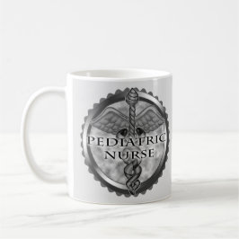 Taza De Café Gray caduceus Enfermeras Pediátricas