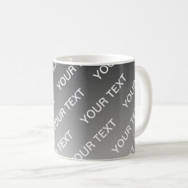 Taza De Café Gray (changeable color) Ombre & Text Pattern