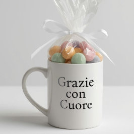 Taza De Café Grazie Con Cuore Chic Baby Shower Keepsake