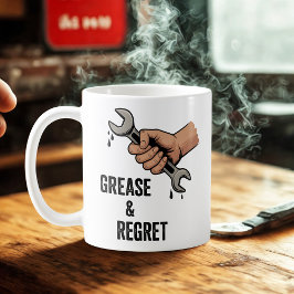 Taza De Café Grease & Regret | Technician Life Joke