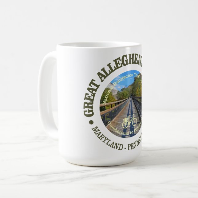 Taza De Café Great Allegheny Passage (cycling c) (Anverso izquierdo)