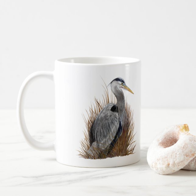 Taza De Café Great Blue Heron (Con donut)