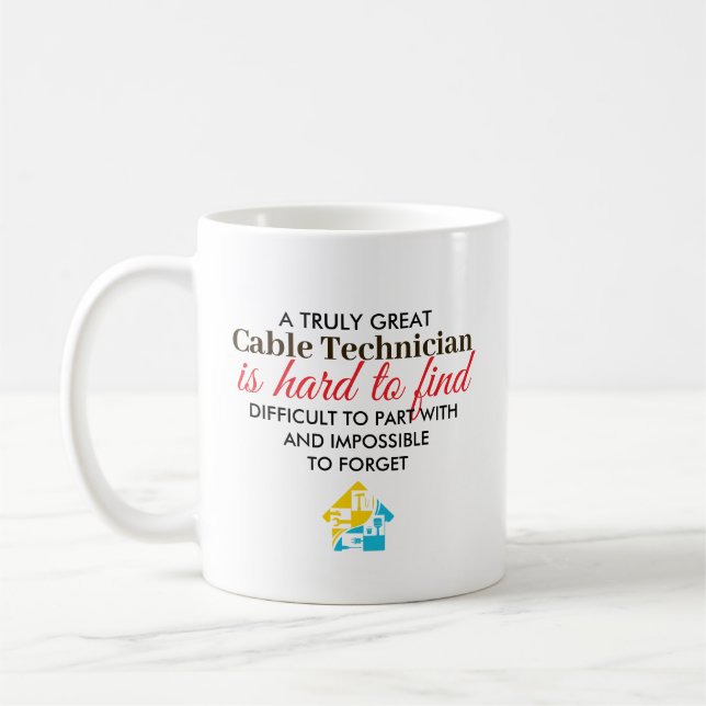 Taza De Café Great Cable Technician Personalized Name Gift (Izquierda)