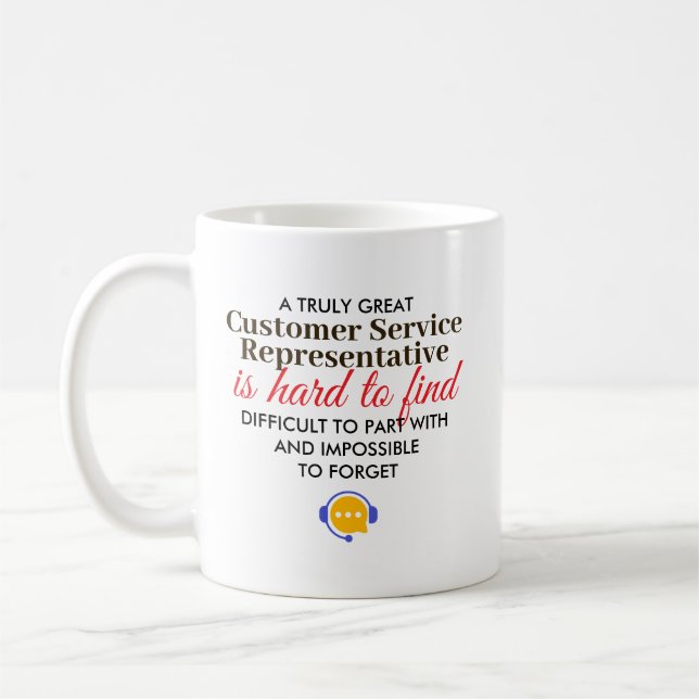 Taza De Café Great Customer Service Rep Personalized Name Gift (Izquierda)
