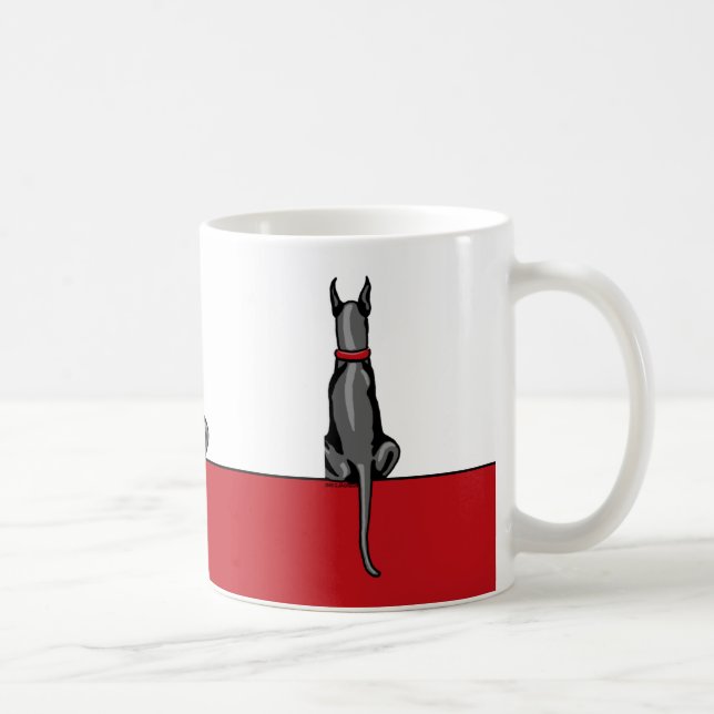 Taza De Café Great Dane Sit Black (Derecha)