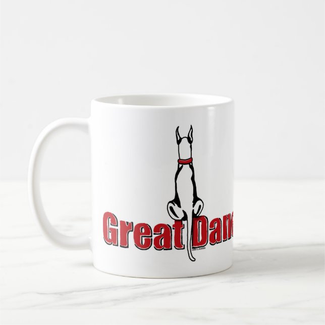 Taza De Café Great Dane Sit White (Izquierda)