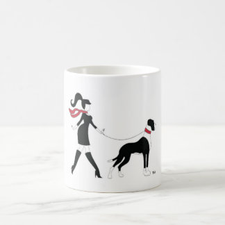 Taza De Café Great dane y chica