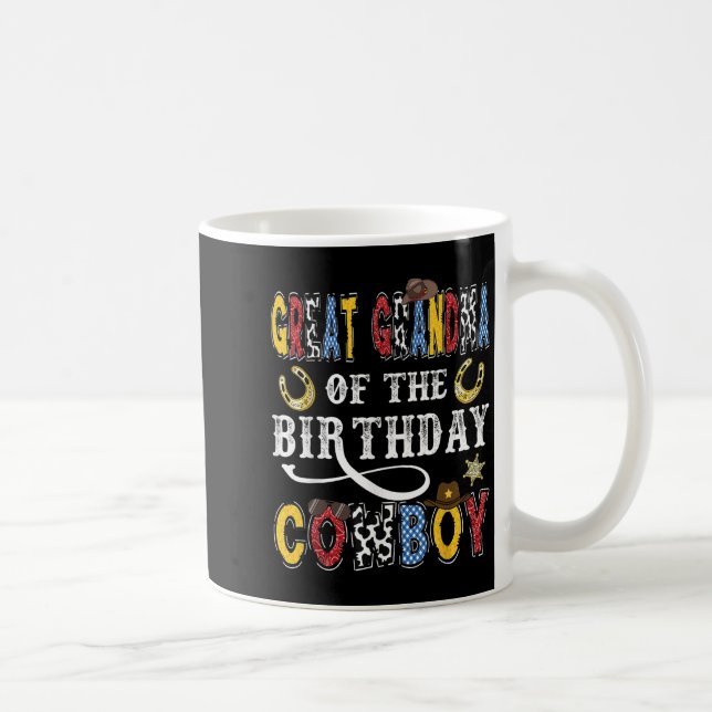 Taza De Café Great Grandma Of The Birthday Cowboy Western Rodeo (Derecha)