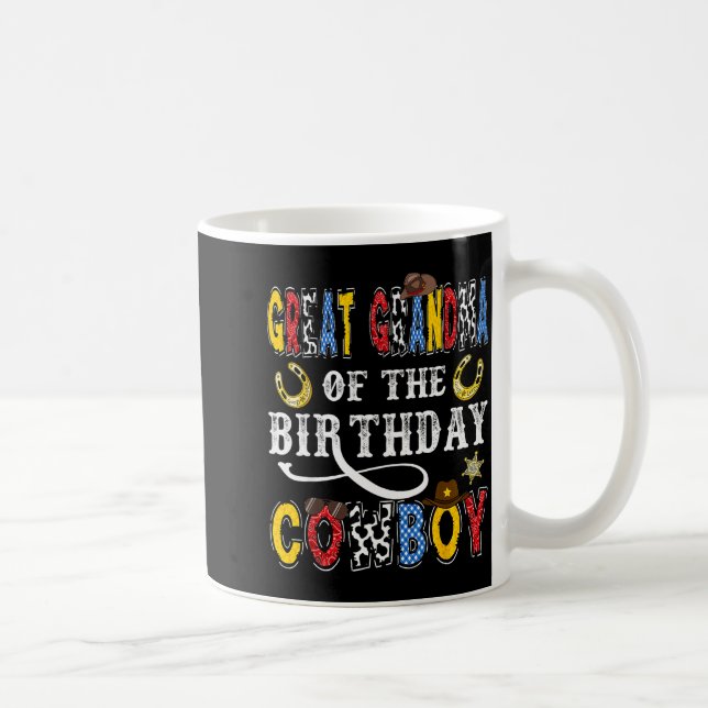 Taza De Café Great Grandma Of The Birthday Cowboy Western Rodeo (Derecha)