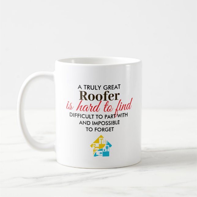 Taza De Café Great Roofer Personalized Name Gift (Izquierda)