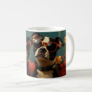 Taza De Café Greater Swiss con rosas del Día de San Valentín co