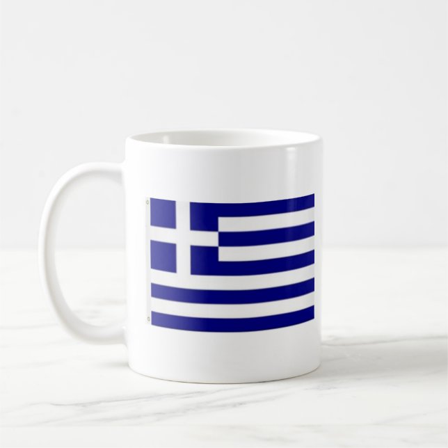 Taza De Café Greece Flag and Name of Anthem (Izquierda)