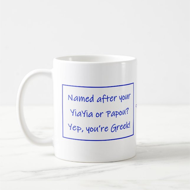 Taza De Café Greek Mug Saying About Your Name (Izquierda)