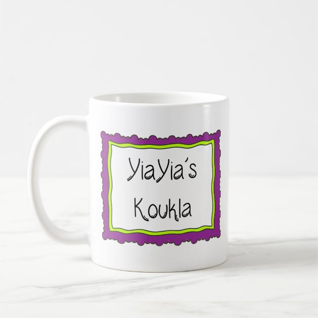 Taza De Café Greek Mug "YiaYia's Koukla" (Izquierda)