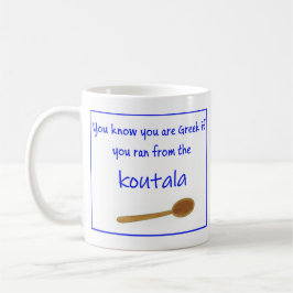 Taza De Café Greek Saying on Ceramic Mug