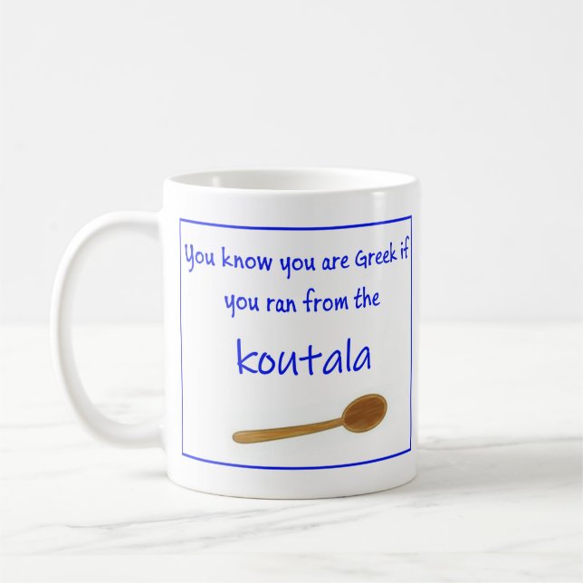 Taza De Café Greek Saying on Ceramic Mug (Izquierda)