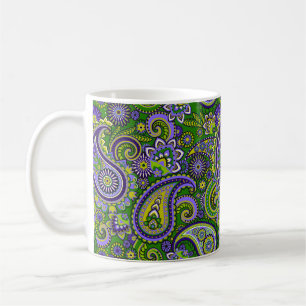 Taza De Café Green and Purple Paisley