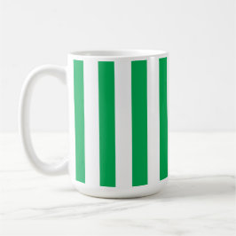 Taza De Café Green and White Cabana Stripes 