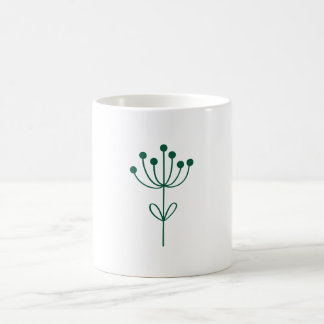 Taza De Café Green and White Minimalist Botanical