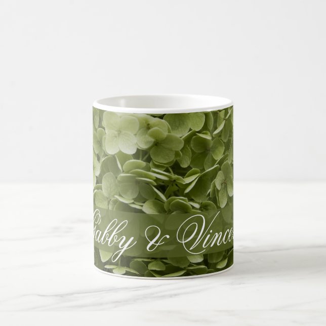 Taza De Café Green Annabelle Hydrangea Boda Floral (Centro)