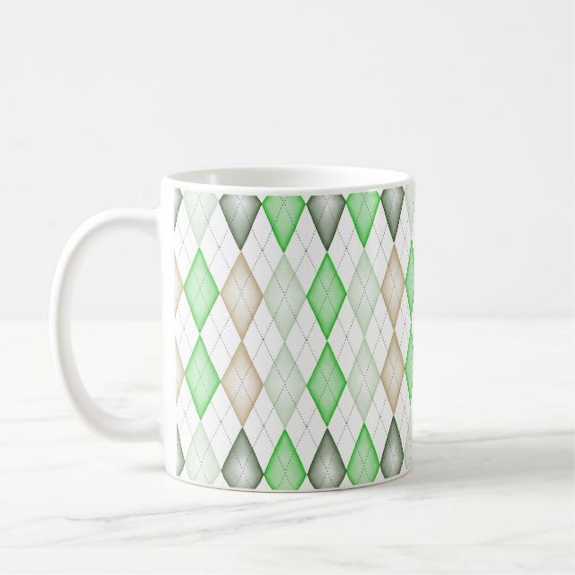 Taza De Café Green Argyle Coffee Mug (Izquierda)