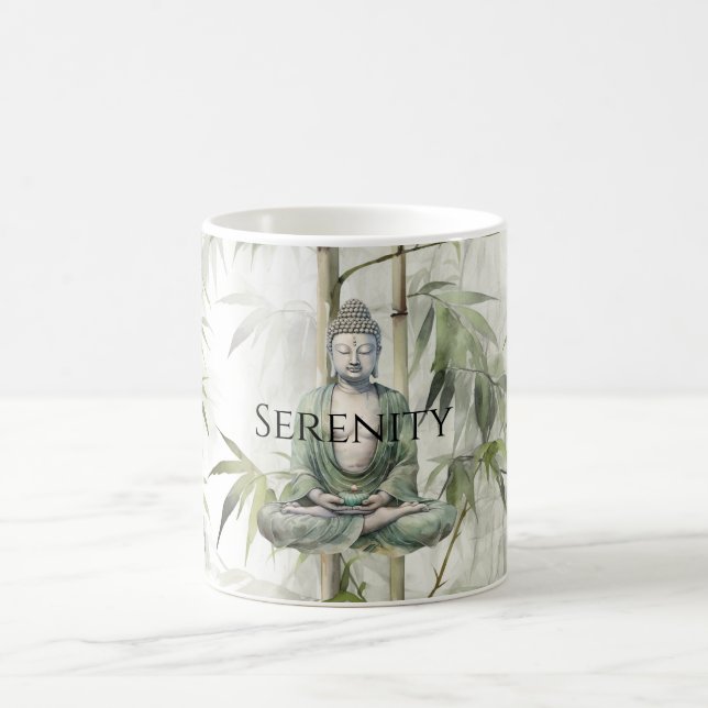 Taza De Café Green Bamboo Serenity Buddha (Centro)
