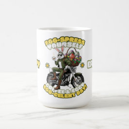 Taza De Café Green Biker Bunny Easter Coffee Mug