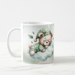 Taza De Café Green Boho Sleeping Teddy Bear Cute
