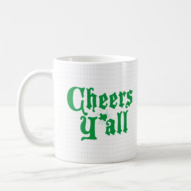 Taza De Café Green Cheers Y'all Coffee Mug (Izquierda)