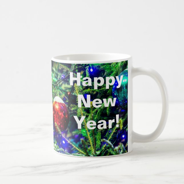 Taza De Café Green Christmas Tree Red Ball (Derecha)