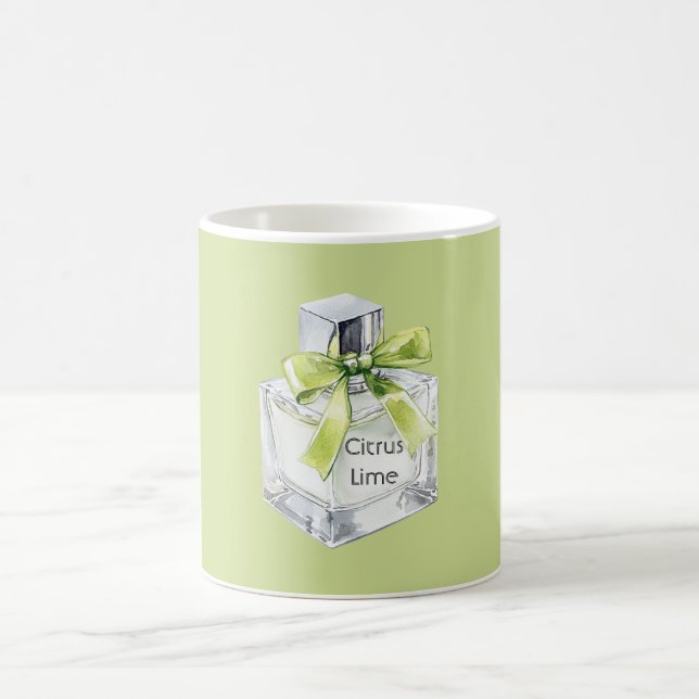 Taza De Café Green Citrus Lime Fruit Perfume Bottle Bow (Centro)