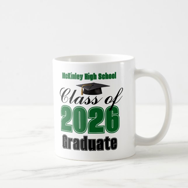 Taza De Café Green Class of 2026 Graduation Keepsake (Derecha)