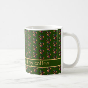 Taza De Café Green de acción de gracias sobre la silueta de los