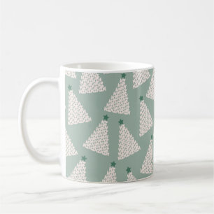 Taza De Café Green del patrón de árbol de Navidad