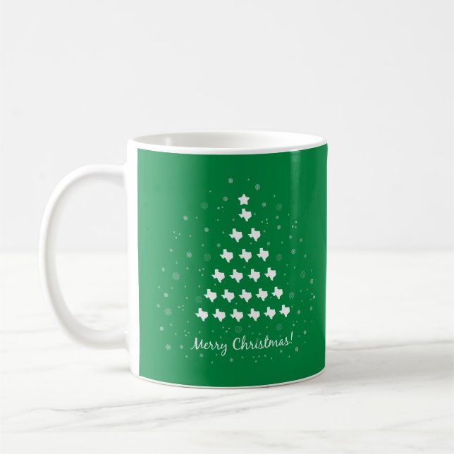 Taza De Café Green Elegant Texas Christmas Tree Coffee Mug (Izquierda)