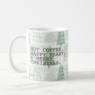 Taza De Café Green Forest Xmas Hot Coffee Merry Christmas