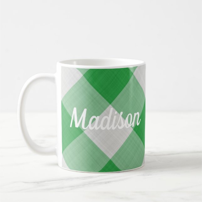 Taza De Café Green Gingham (Izquierda)