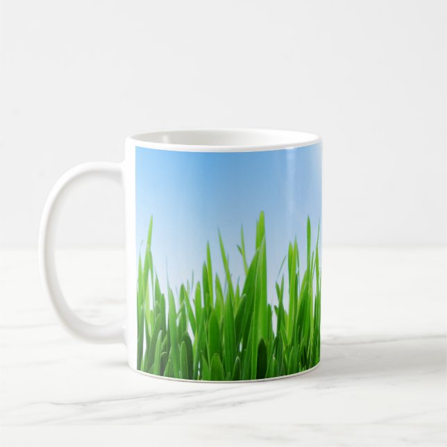 Taza De Café Green Grass Blue Sky Landscape-10826 (Izquierda)