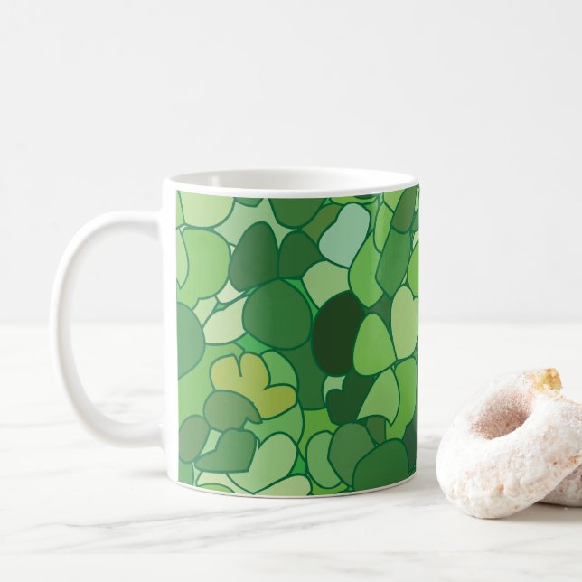 Taza De Café Green Leaf Botanical (Con donut)