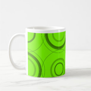 Taza De Café Green, Lime Retro Resumen Art Mug