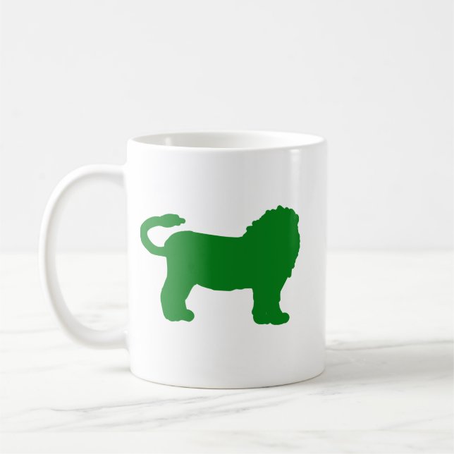 Taza De Café Green Lion Zodiac Silhouette Mug – Grounded Leo (Izquierda)