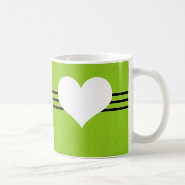 Taza De Café Green Modern Heart Mug (Derecha)