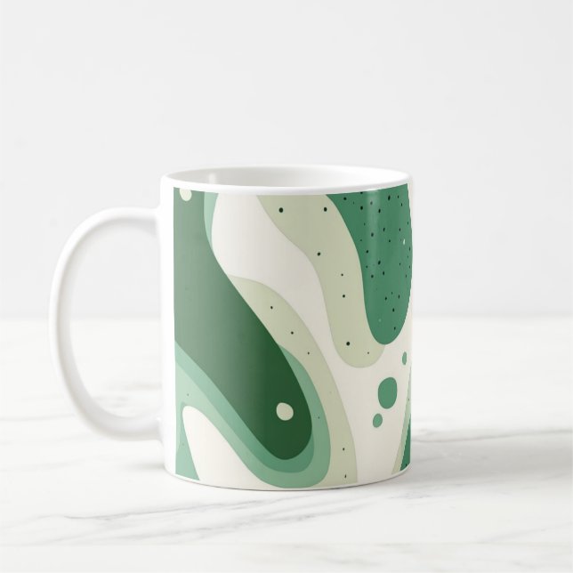 Taza De Café Green Organic Abstract Shapes 🍃 (Izquierda)