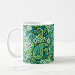 Taza De Café Green Paisley